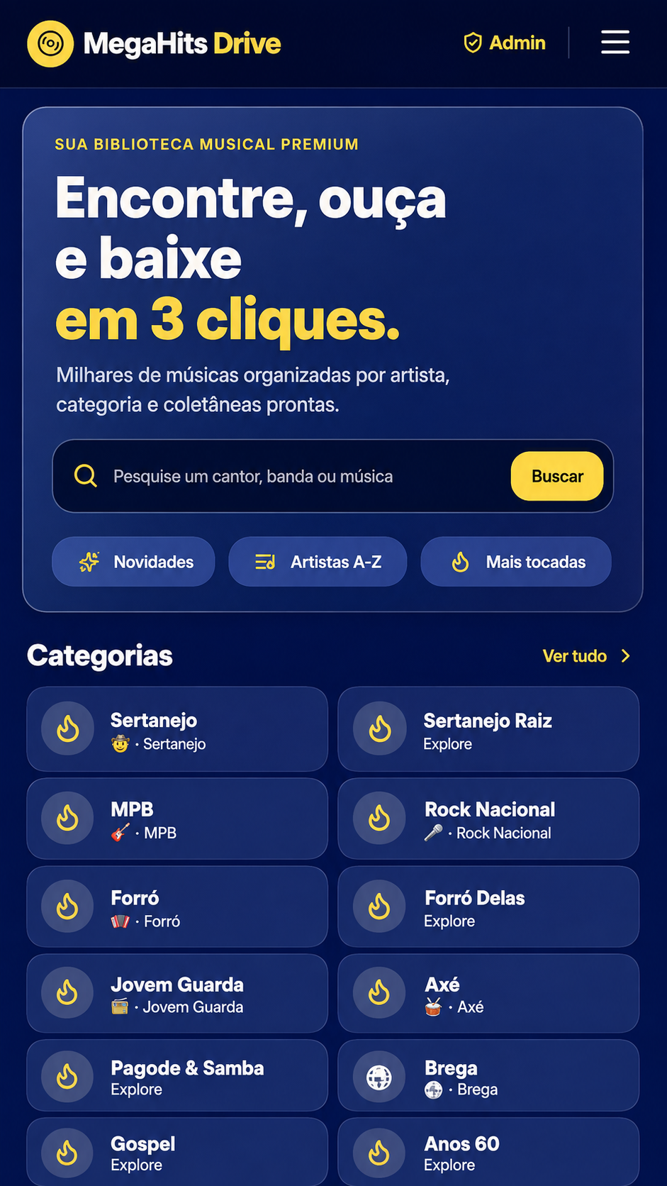 Plataforma Mega Hits Drive